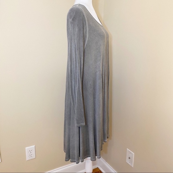 Avanti Gray Knit Long Sleeve Dress - Large - Picture 2 of 9